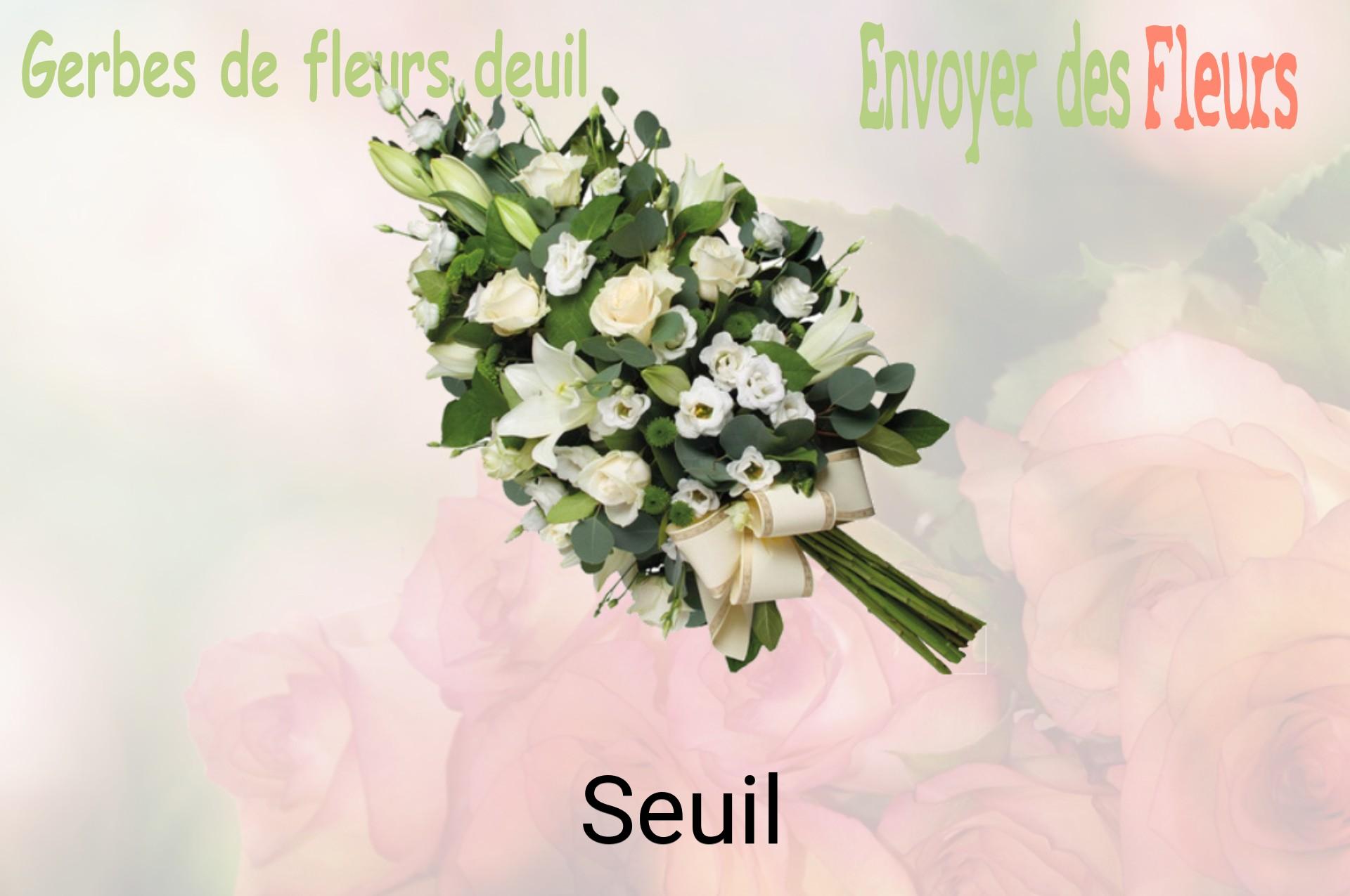 Gerbe de fleurs de deuil livrée à Seuil